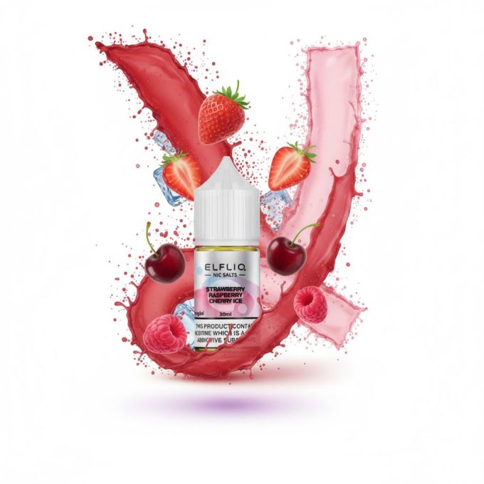 ELFLIQ Elf Bar Salt - Strawberry raspberry cherry ice 30ml (50mg)