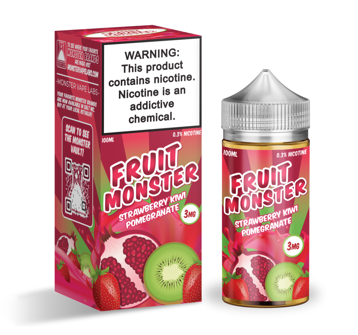 Fruit Monster - Strawberry Kiwi Pomegranate 100ml (3mg)